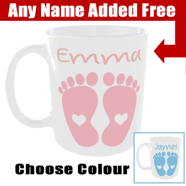 "Any Baby Name on a Mug" (Can personalise with any Baby Name for free and Choose Colour)