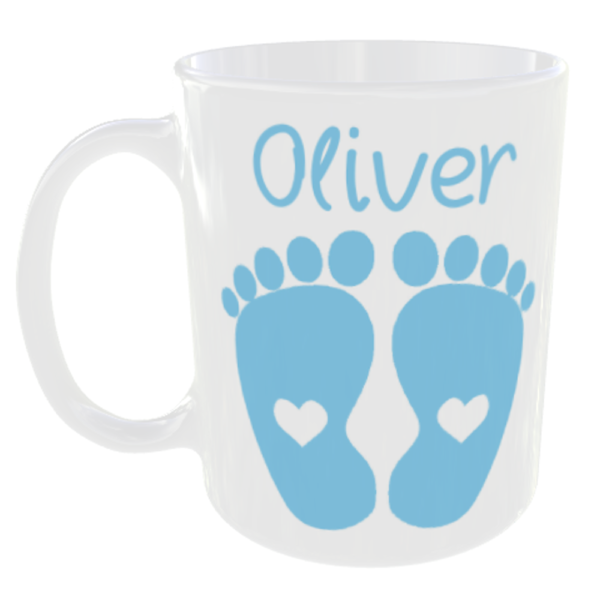 "Any Baby Name on a Mug" (Can personalise with any Baby Name for free and Choose Colour) Oliver Blue