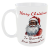 Black Santa Mug, Merry Christ,as and any personal message you like added free (To Grandad)