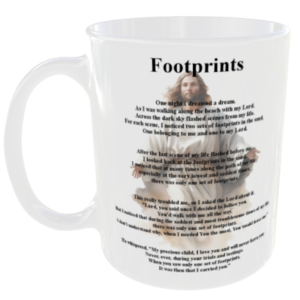Jesus footprints In the Sand Poem Mug