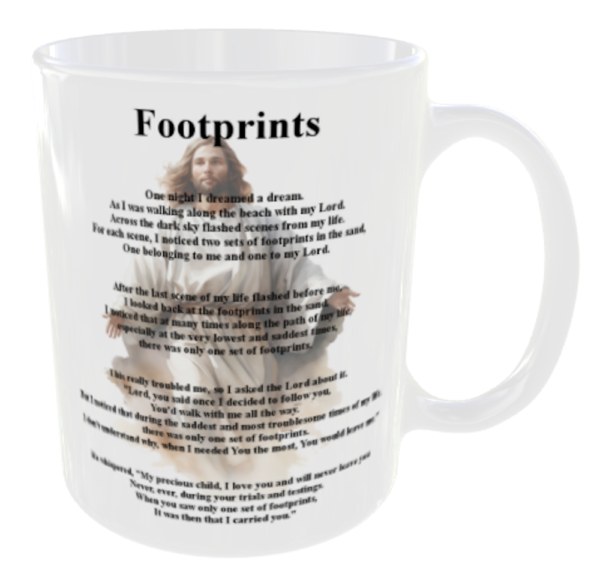 Jesus footprints In the Sand Poem Mug 3