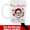 Merry Christmas mug personalised with any message, name or text of your choice completely free