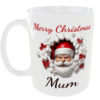 Merry Christmas mug personalised with any message, name or text of your choice completely free (Mum)