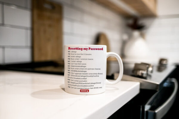 "Resetting my Password" (Funny Novelty Mug) Kitchen View