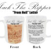 "Jack The Ripper From Hell Letter" (Serial Killer Mug)