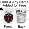 "Any Name and Star Sign Mug" (Gothic Zodiac Mug - Personalised any name for Free) Libra Mug