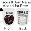 "Any Name and Star Sign Mug" (Gothic Zodiac Mug - Personalised any name for Free) Pisces Mug