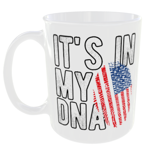 Its in my DNA - United States Of America USA American Flag Fingerprint Mug