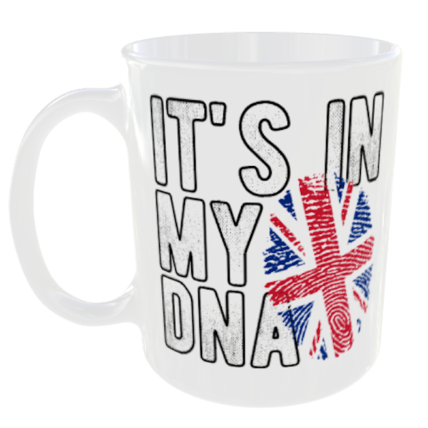 Its in my DNA - United Kingdom UK British Flag Fingerprint Mug