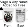 "Any Name and Star Sign Mug" (Gothic Zodiac Mug - Personalised any name for Free) Virgo Mug
