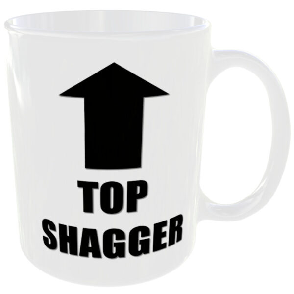 "Top Shagger" (Funny Novelty Shag Mug) back cup view