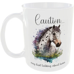 Caution may start talking about horses - Horse mug