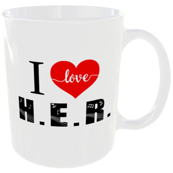 I Love H E R - Music Mug - Image 3
