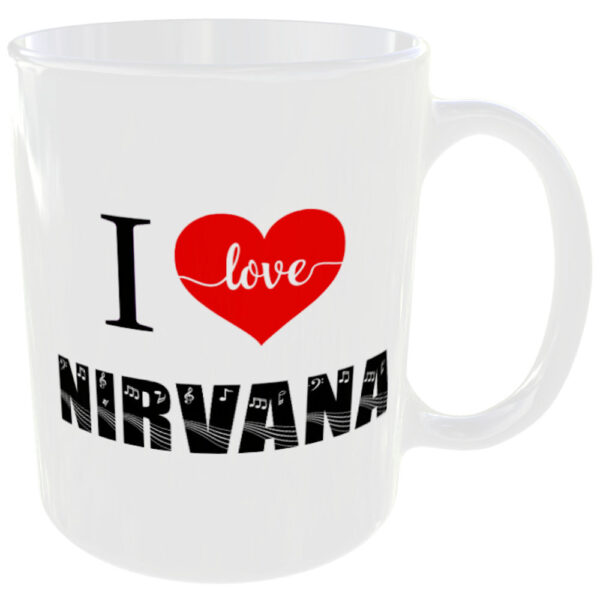 I Love Nirvana - Music Mug - Image 3