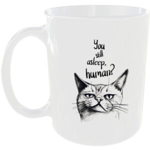 You still asleep human - Funny Cat Mug