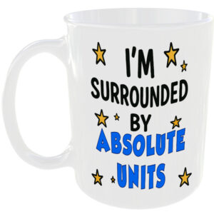 SURROUNDED BY ABSOLUTE UNITS MUG FUNNY GYM GIFT OFFICE WORK HOME COFFEE TEA CUP