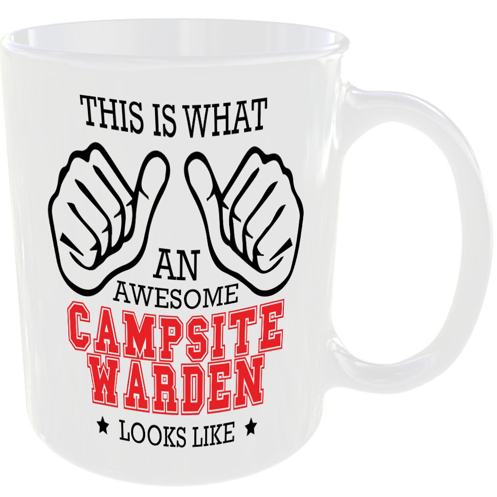 WHAT A AWESOME CAMPSITE WARDEN LOOKS LIKE MUG IDEAL GIFT CUP FOR WORK JOB CAREER - Image 2