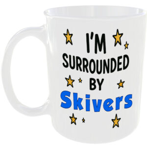 SURROUNDED BY SKIVERS MUG FUNNY INSULT GIFT OFFICE WORK MATE HOME WORKMATE CUP