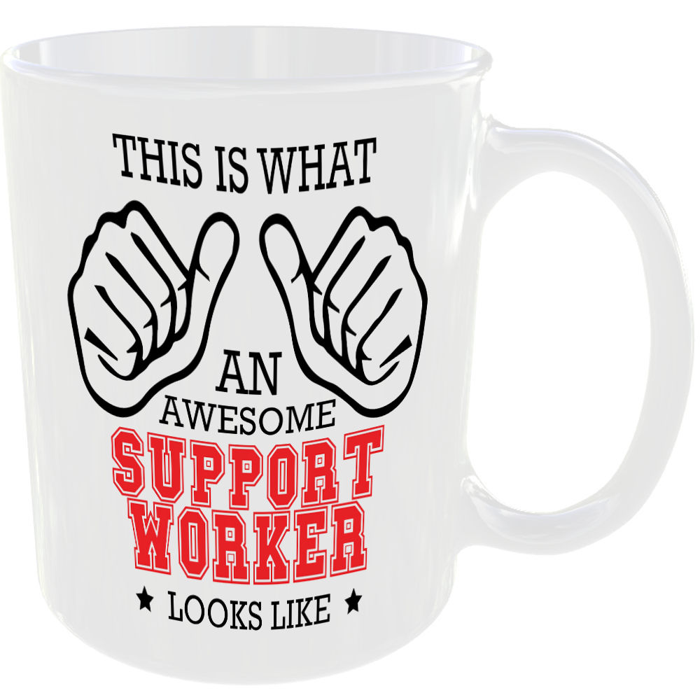 WHAT AN AWESOME SUPPORT WORKER LOOKS LIKE MUG IDEAL GIFT CUP FOR WORK JOB CAREER - Image 2