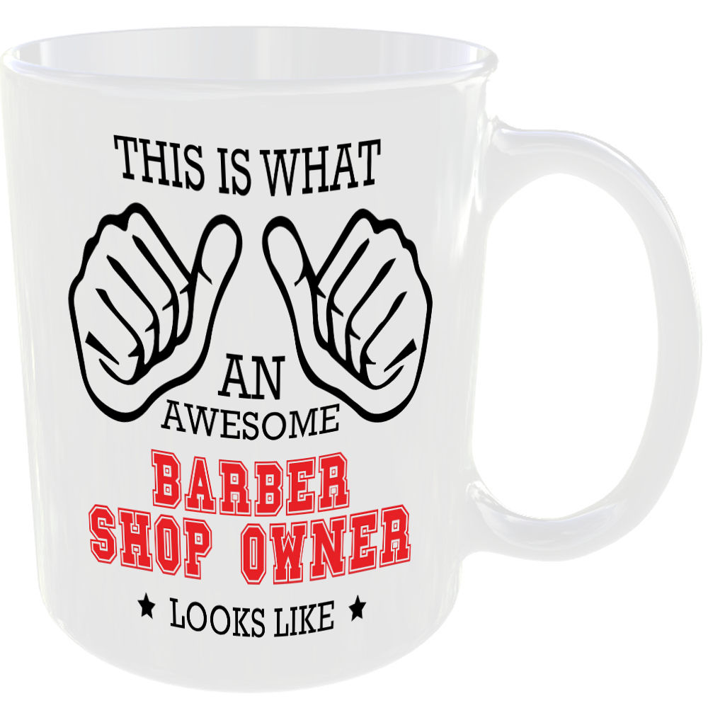 THIS IS WHAT AN AWESOME BARBER SHOP OWNER LOOKS LIKE MUG IDEAL GIFT CUP FOR WORK JOB CAREER - Image 2