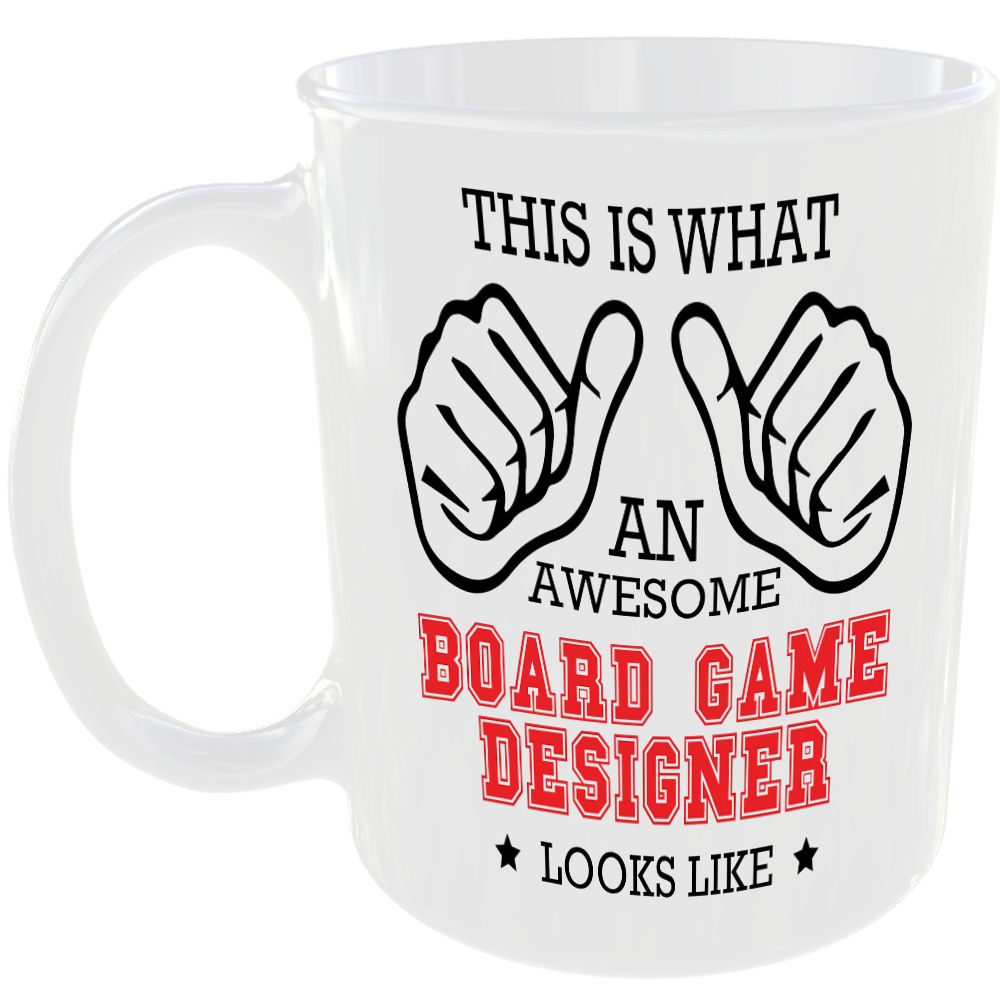 THIS IS WHAT AN AWESOME BOARD GAME DESIGNER LOOKS LIKE MUG IDEAL GIFT CUP FOR WORK JOB CAREER
