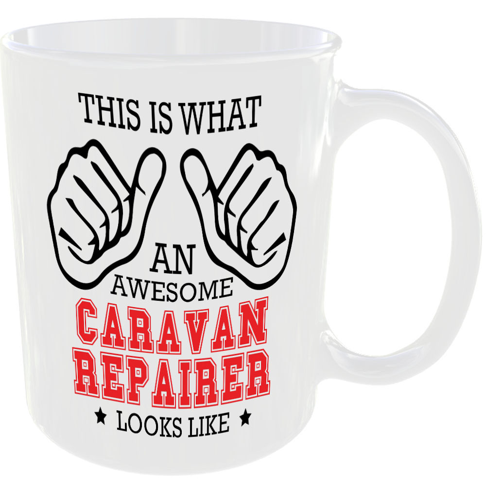 THIS IS WHAT AN AWESOME CARAVAN REPAIRER LOOKS LIKE MUG IDEAL GIFT CUP FOR WORK JOB CAREER - Image 2