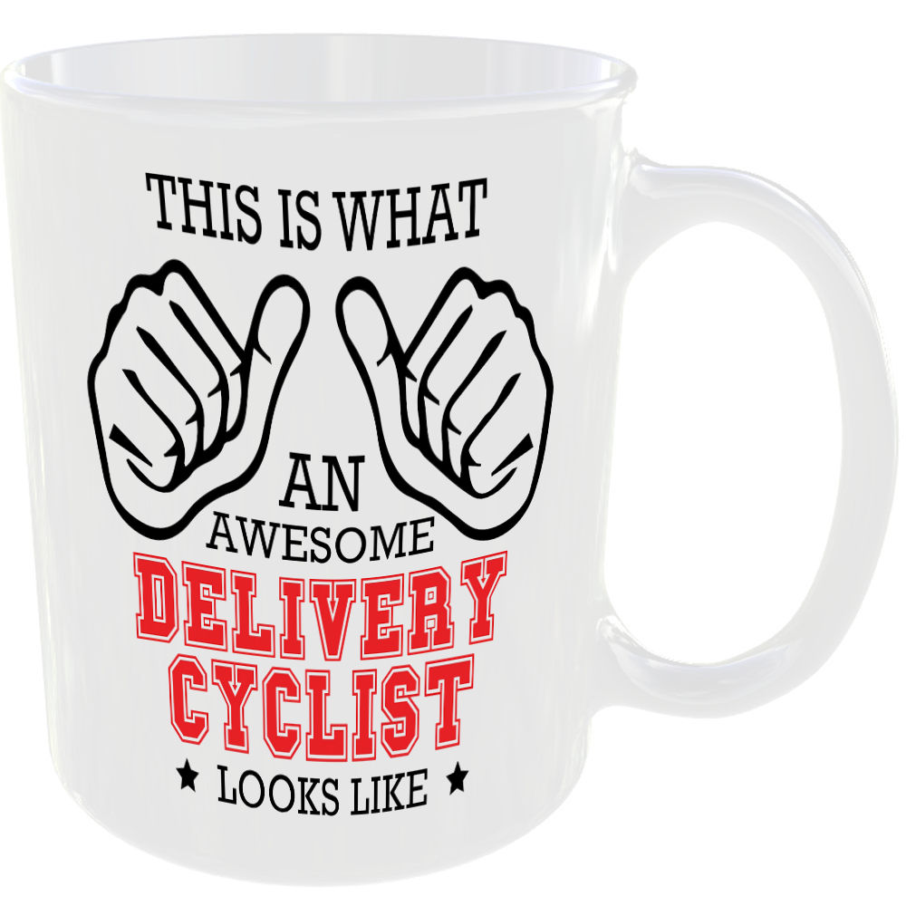 THIS IS WHAT AN AWESOME DELIVERY CYCLIST LOOKS LIKE MUG IDEAL GIFT CUP FOR WORK JOB CAREER - Image 2