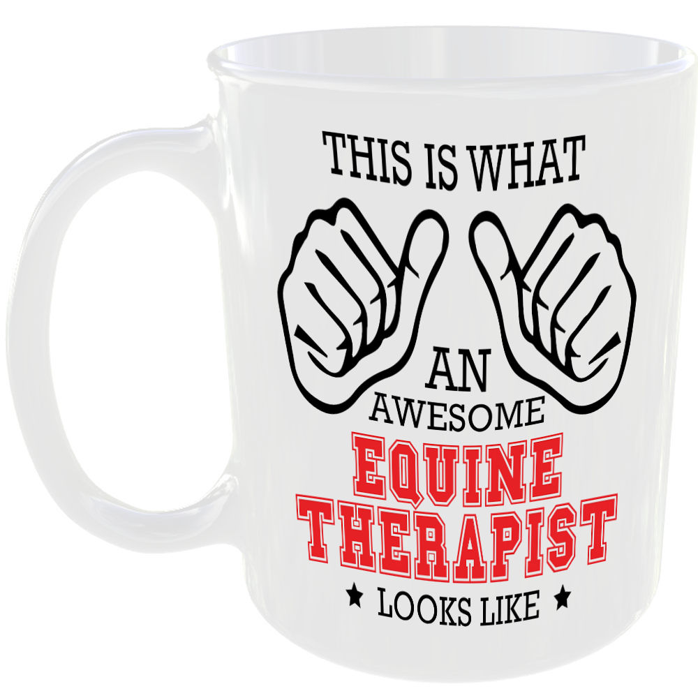THIS IS WHAT AN AWESOME EQUINE THERAPIST LOOKS LIKE MUG IDEAL GIFT CUP FOR WORK JOB CAREER