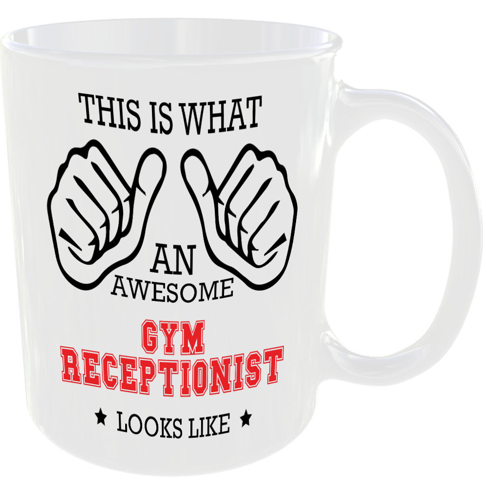 THIS IS WHAT AN AWESOME GYM RECEPTIONIST LOOKS LIKE MUG IDEAL GIFT CUP FOR WORK JOB CAREER - Image 2