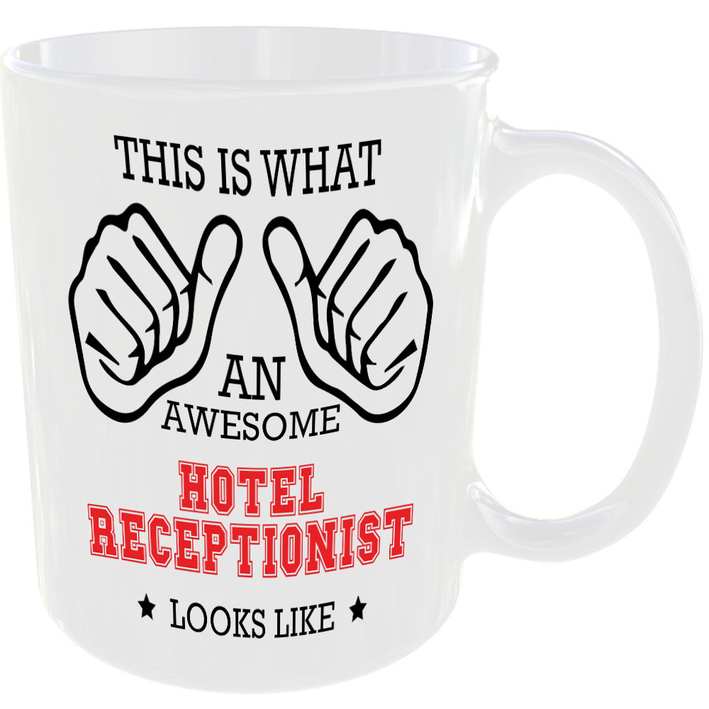 THIS IS WHAT AN AWESOME HOTEL RECEPTIONIST LOOKS LIKE MUG IDEAL GIFT CUP FOR WORK JOB CAREER - Image 2