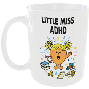 Little Miss ADHD Mug Funny Mr Men Style Cup Neurodiversity Gift Office Awareness