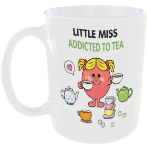 Little Miss Addicted to Tea Mug Funny Mr Men Style Cup Her British Gift Kitchen