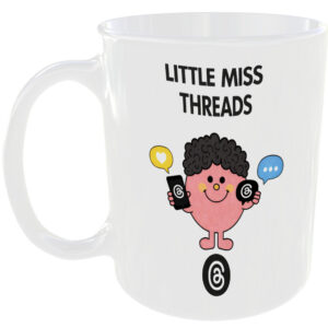 Little Miss Threads Mug Funny Social Media Mr Men Style Cup Gift Meta Trends