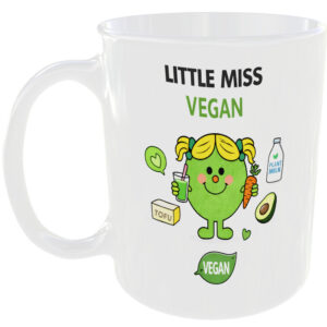 Little Miss Vegan Mug Funny Mr Men Style Cup Plant Based Gift Healthy Kind Love