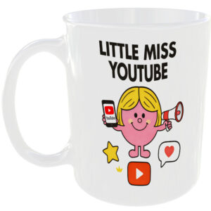 Little Miss YouTube Mug Funny Mr Men Style Cup Video Creator Upload Likes Gift