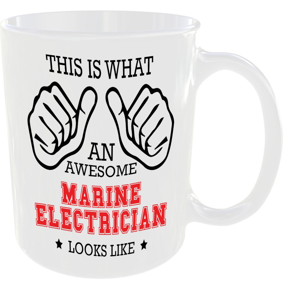 THIS IS WHAT AN AWESOME MARINE ELECTRICIAN LOOKS LIKE MUG IDEAL GIFT CUP FOR WORK JOB CAREER - Image 2