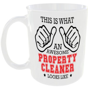 THIS IS WHAT AN AWESOME PROPERTY CLEANER LOOKS LIKE MUG IDEAL GIFT CUP FOR WORK JOB CAREER