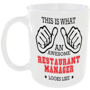 THIS IS WHAT AN AWESOME RESTAURANT MANAGER LOOKS LIKE MUG IDEAL GIFT CUP FOR WORK JOB CAREER
