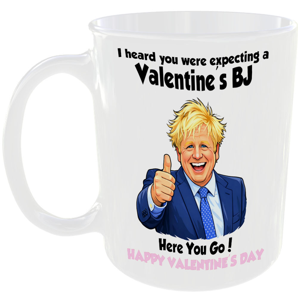 Funny Valentines Day Gift Mug for Husband Boyfriend BJ Boris Johnson Joke Cup