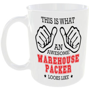 THIS IS WHAT AN AWESOME WAREHOUSE PACKER LOOKS LIKE MUG IDEAL GIFT CUP FOR WORK JOB CAREER