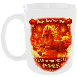 Chinese New Year 2026 Mug Year of the Horse Fire Horse Lunar Happy New Year Gift Cup