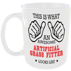 AWESOME ARTIFICIAL GRASS FITTER LOOK LIKE MUG IDEAL GIFT CUP FOR WORK JOB CAREER