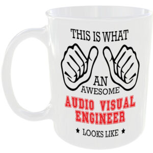 AWESOME AUDIO VISUAL ENGINEER LOOKS LIKE MUG IDEAL GIFT CUP FOR WORK JOB CAREER