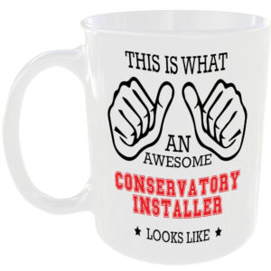 AWESOME CONSERVATORY INSTALLER LOOKS LIKE MUG IDEAL GIFT CUP FOR WORK JOB CAREER