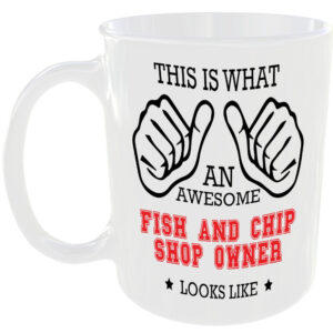 AWESOME FISH AND CHIP SHOP OWNER LOOKS LIKE MUG IDEAL GIFT CUP WORK JOB CAREER