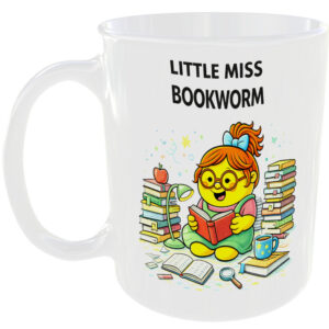 Little Miss Bookworm Mug Funny Reading Books Gift Tea Coffee Cup Library Lit 📚☕
