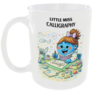 Little Miss Calligraphy Mug Funny Lettering Writing Gift Tea Coffee Cup Fonts ✍️