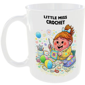 Little Miss Crochet Mug Funny Yarn Hook Knitting Gift Tea Coffee Cup Handmade 🧶