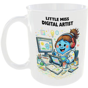 Little Miss Digital Artist Mug Funny Art Tablet Gift Tea Coffee Cup Creative 🎨☕