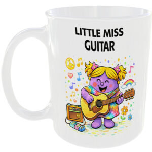 Little Miss Guitar Mug Funny Music Player Gift Tea Coffee Cup Strings Acoustic ☕